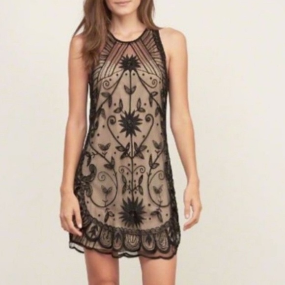 Abercrombie & Fitch Dresses & Skirts - Reserved•Gatsby 20’s Style Beaded Lace Overlay Mini Dress